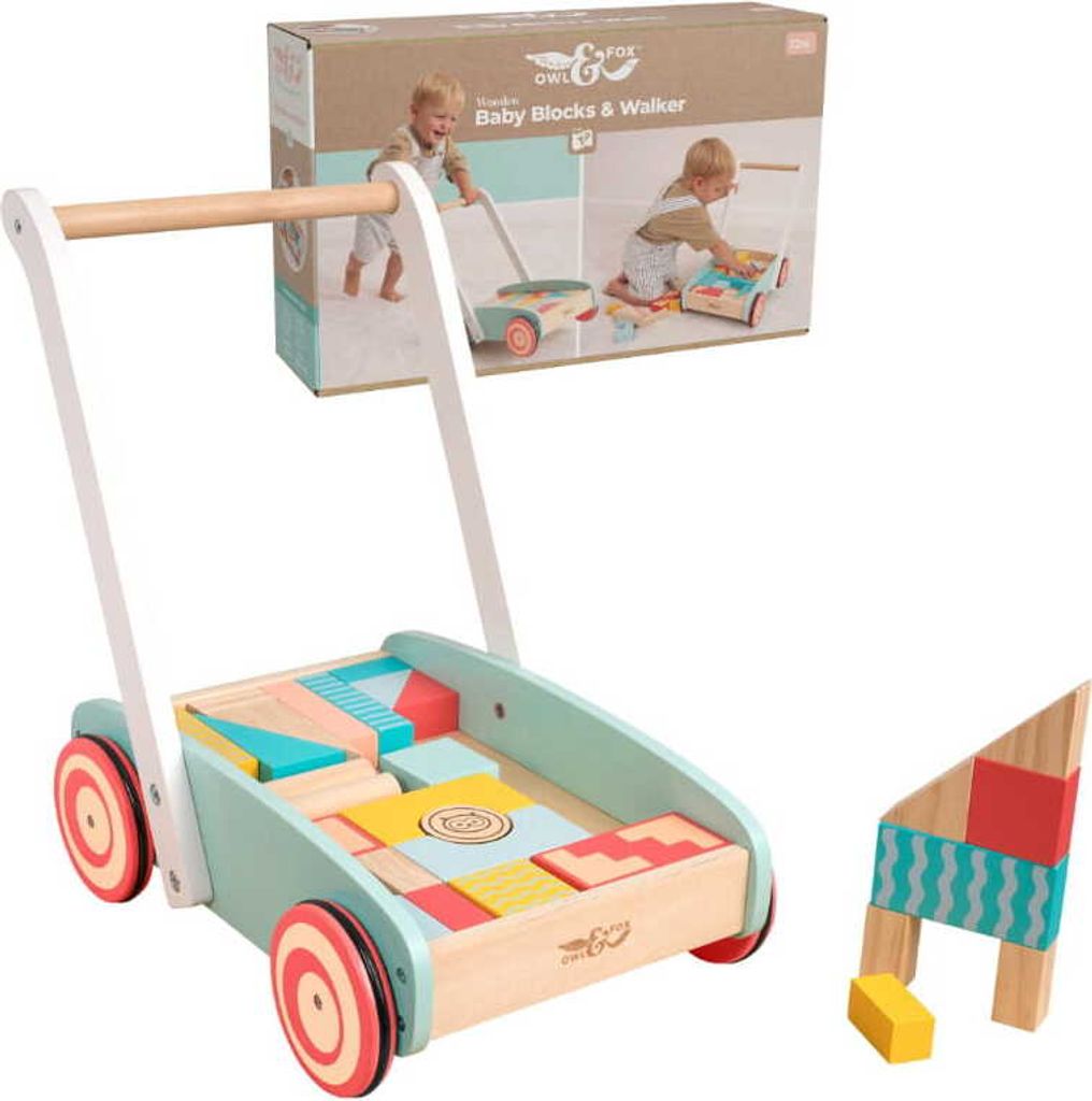 Lauflernwagen mit Bausteinen  Mehrfarbig Produktbild 