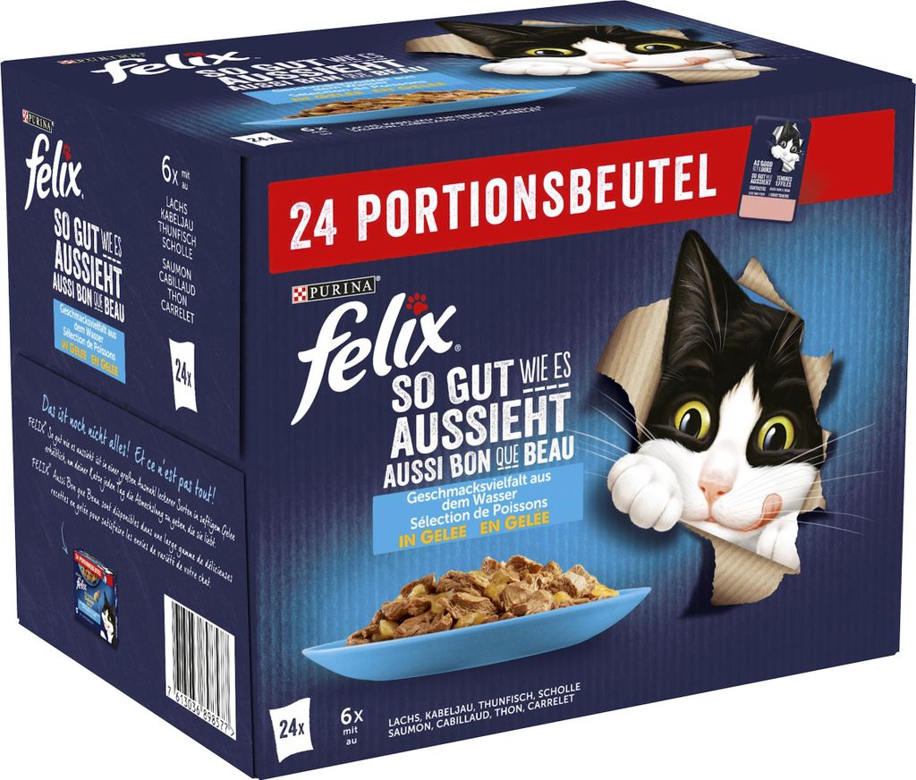 FELIX So gut wie es aussieht Katzenfutter nass in Gelee, Produktbild 
