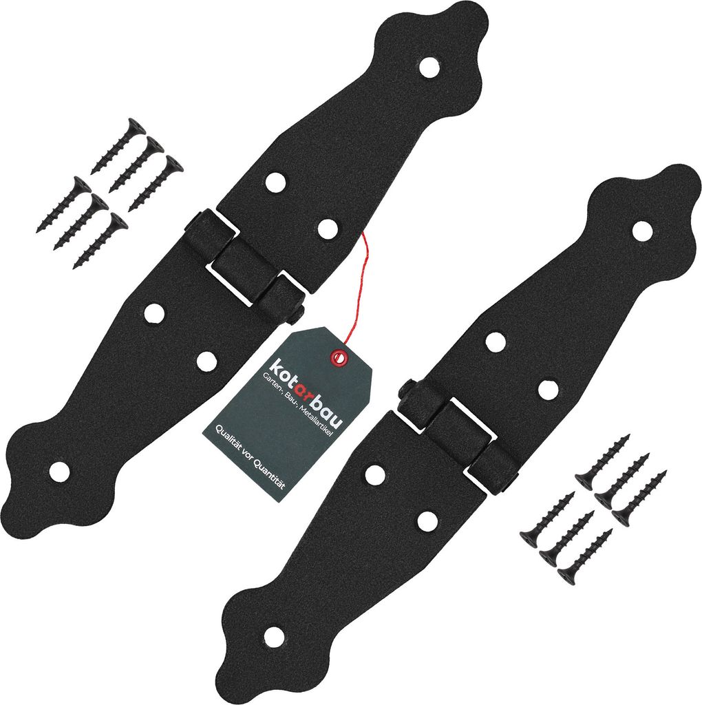 KOTARBAU 2er Set Ladenband Türbänder 100 x 100 x 35 mm aus Pulverbeschichtetem Stahl Torscharnier Türband Schwarz Scharniere Klappbar Fensters...
