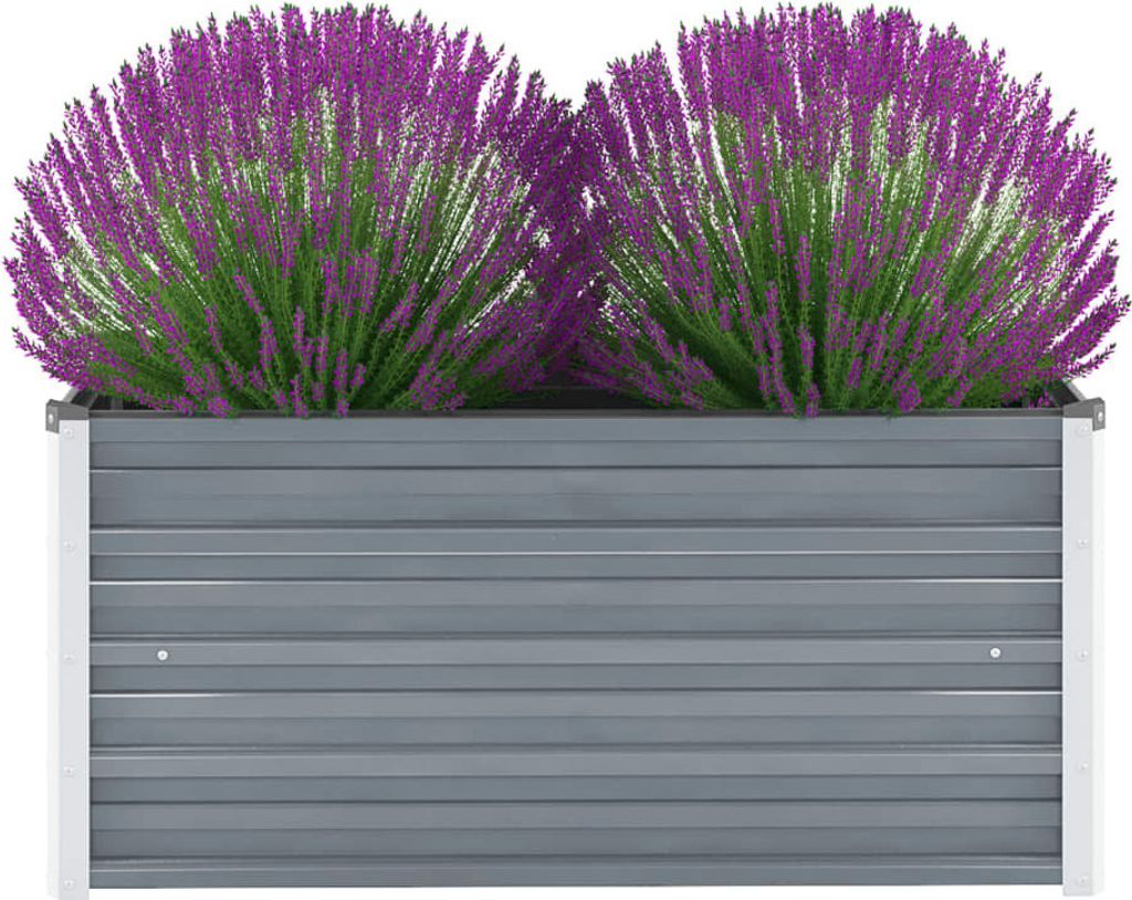furnicato Garten-Hochbeet Verzinkter Stahl 100x40x45 cm Grau