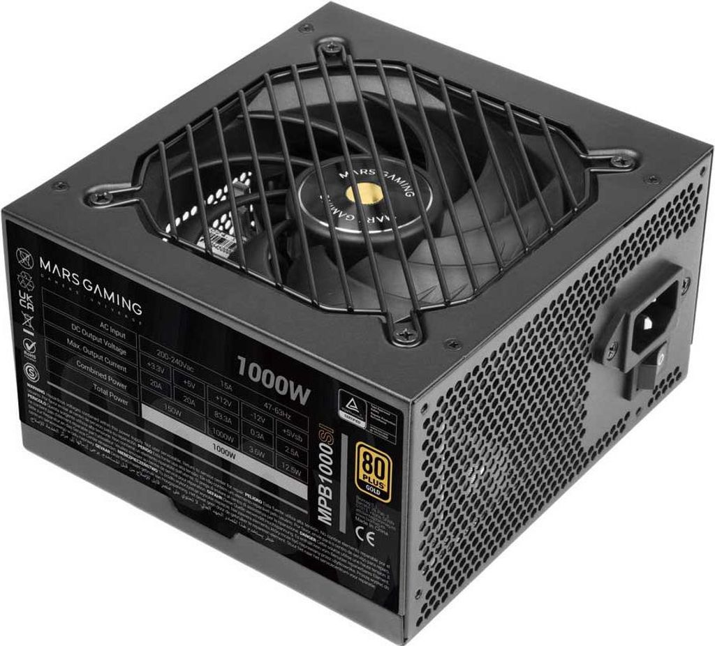 Mars Gaming MPB1000SI, 1000 W, 220 - 240 V, 47 - 63 Hz, 15 Obrázek produktu 