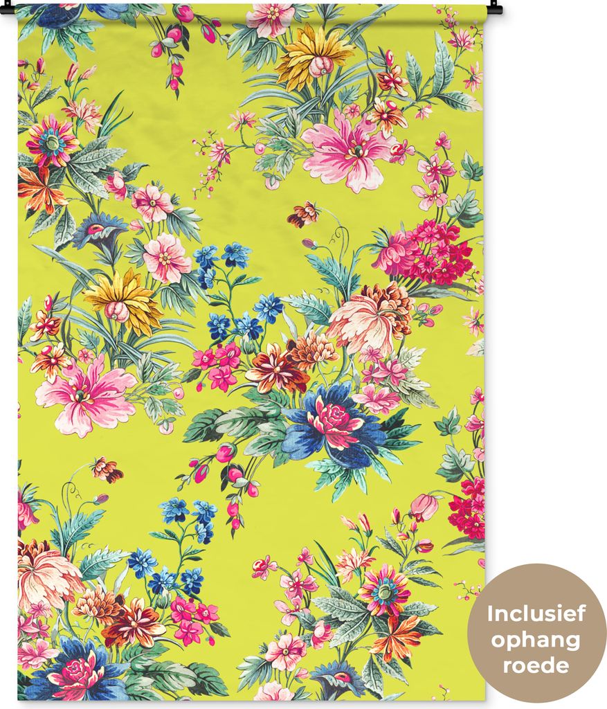 MuchoWow® Wandteppich Wandbehang Blumen - Pastell - Farben Produktbild 