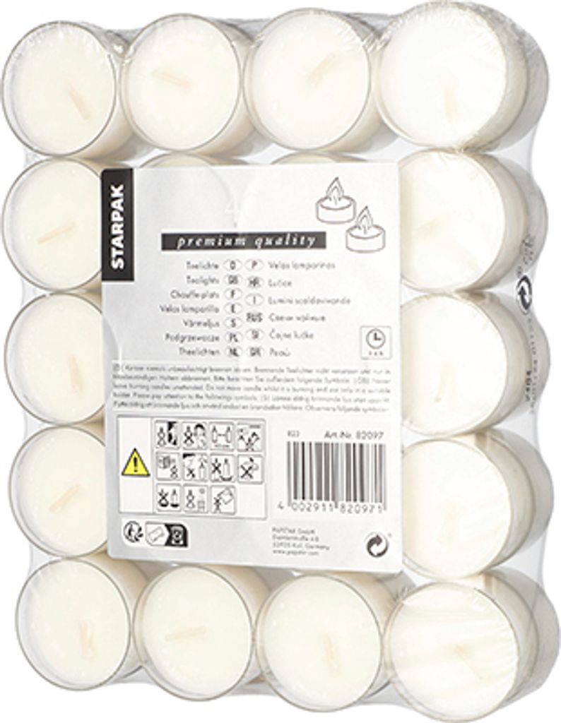 40 čajových svíček Ø 38 mm - 19 mm bílé v polykarbonátovém Obrázek produktu 5