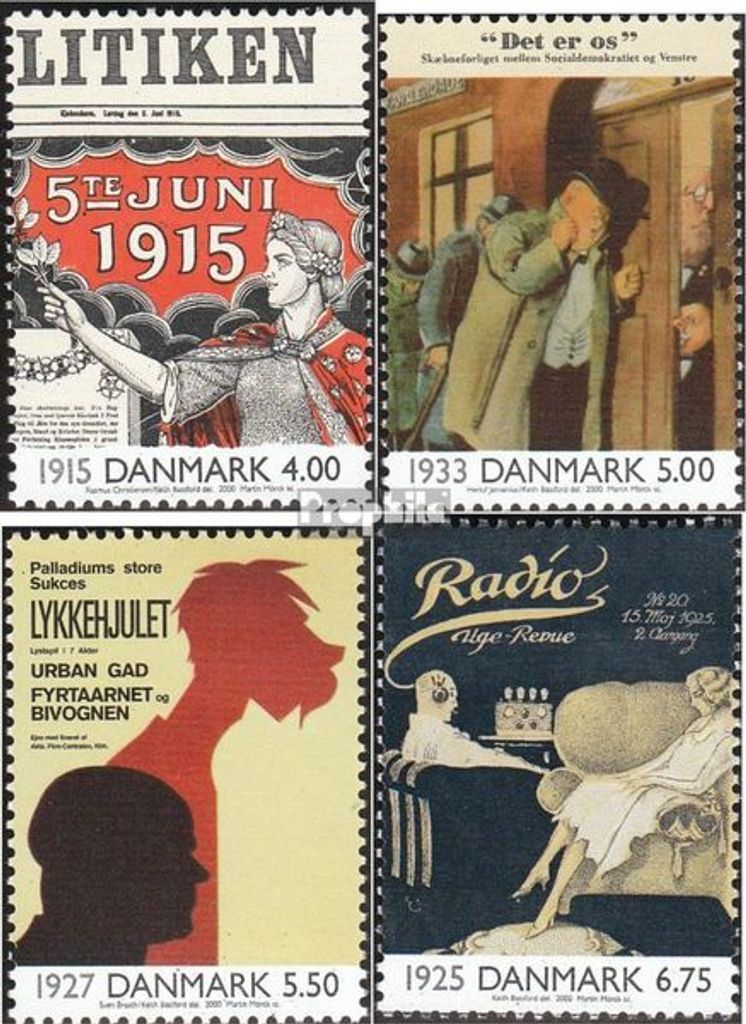 Briefmarken Dänemark 2000 Mi 1248-1251 (kompl.Ausg.) gestempelt Ereign. d. 20. Jahrh. II