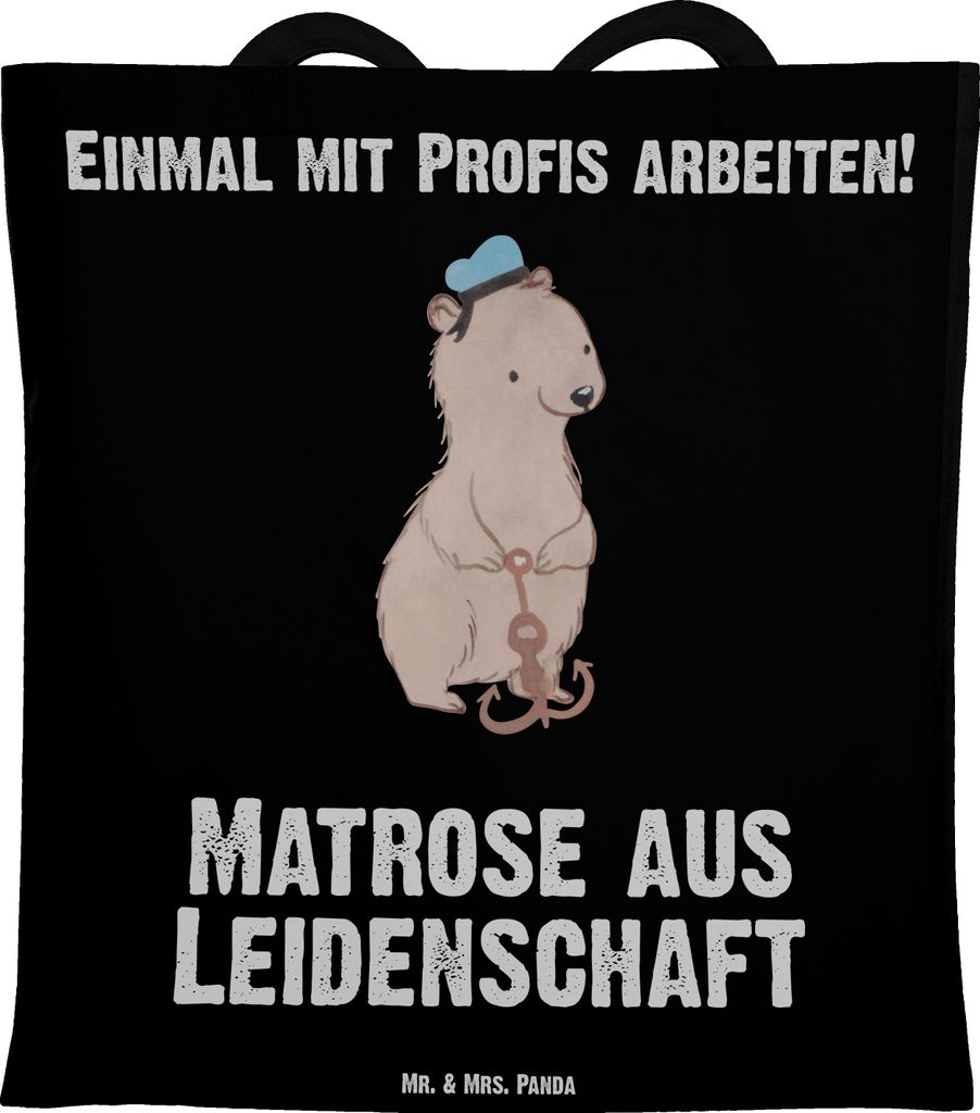 Mr. & Mrs. Panda einkaufsshopper Matrose Leidenschaft - Schwarz - Geschenk, Shopping Tasche, Lustig, Tote Bag, Büchertasche, Spruch, Beutel, Witzi...