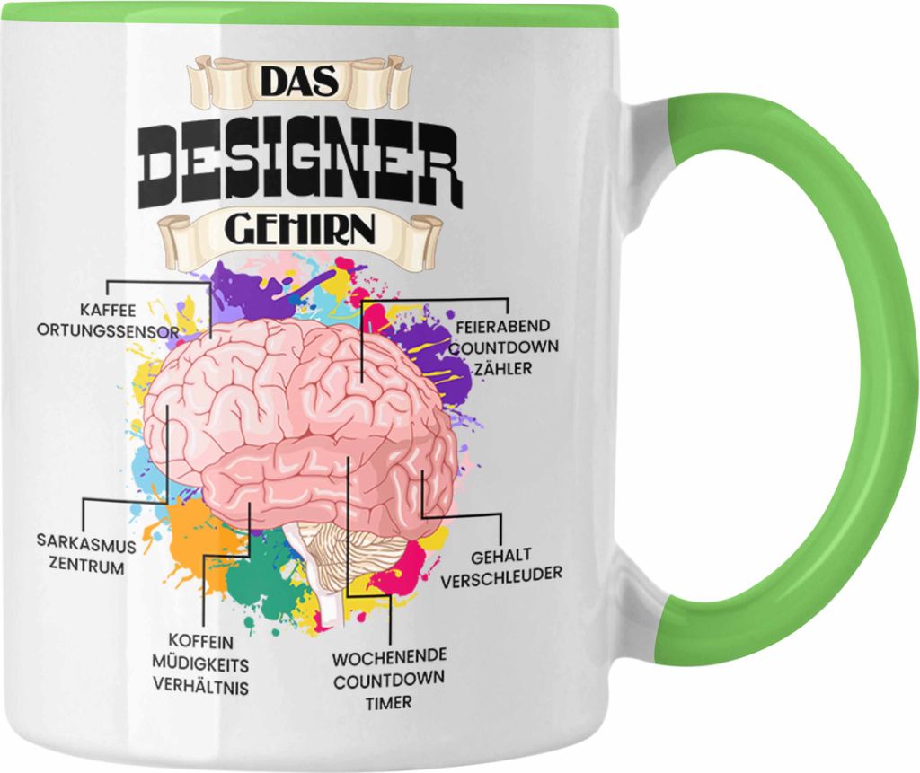 Trendation - Designer Tasse Lustiges Geschenk für Designerin Spruch Becher Geburtstag Weihnachten (Grün)