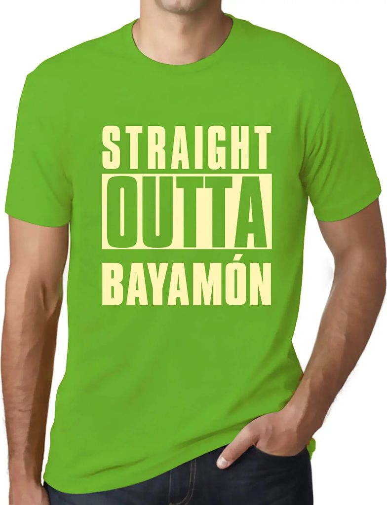 Herren Grafik T-Shirt Straight Outta Bayamón Öko-Verantwortlich Vintage Jahrgang Kurzarm Lustige Druck Geburtstag Geschenk Mann