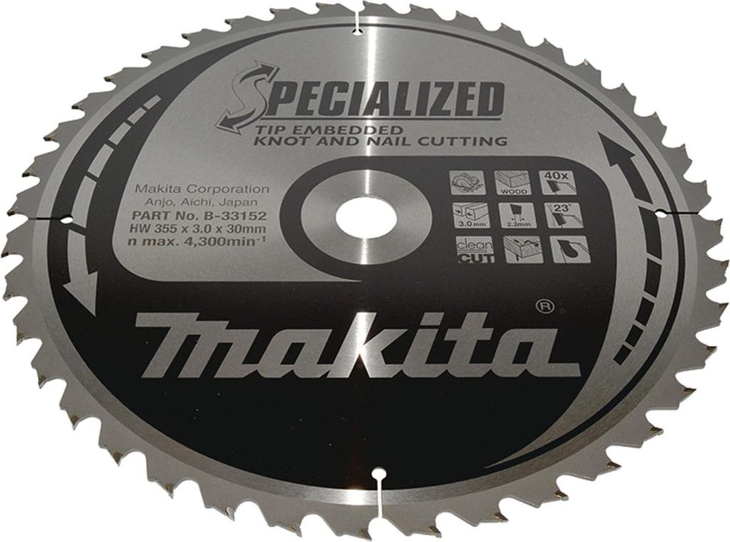 Makita SPECIALIZED Sägeb.355x30x40Z B-33152