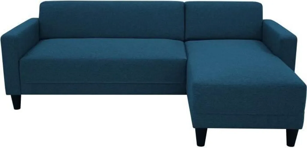 Canapé d'angle fixe 4 places Sender Bob en tissu marine réversible 197cm