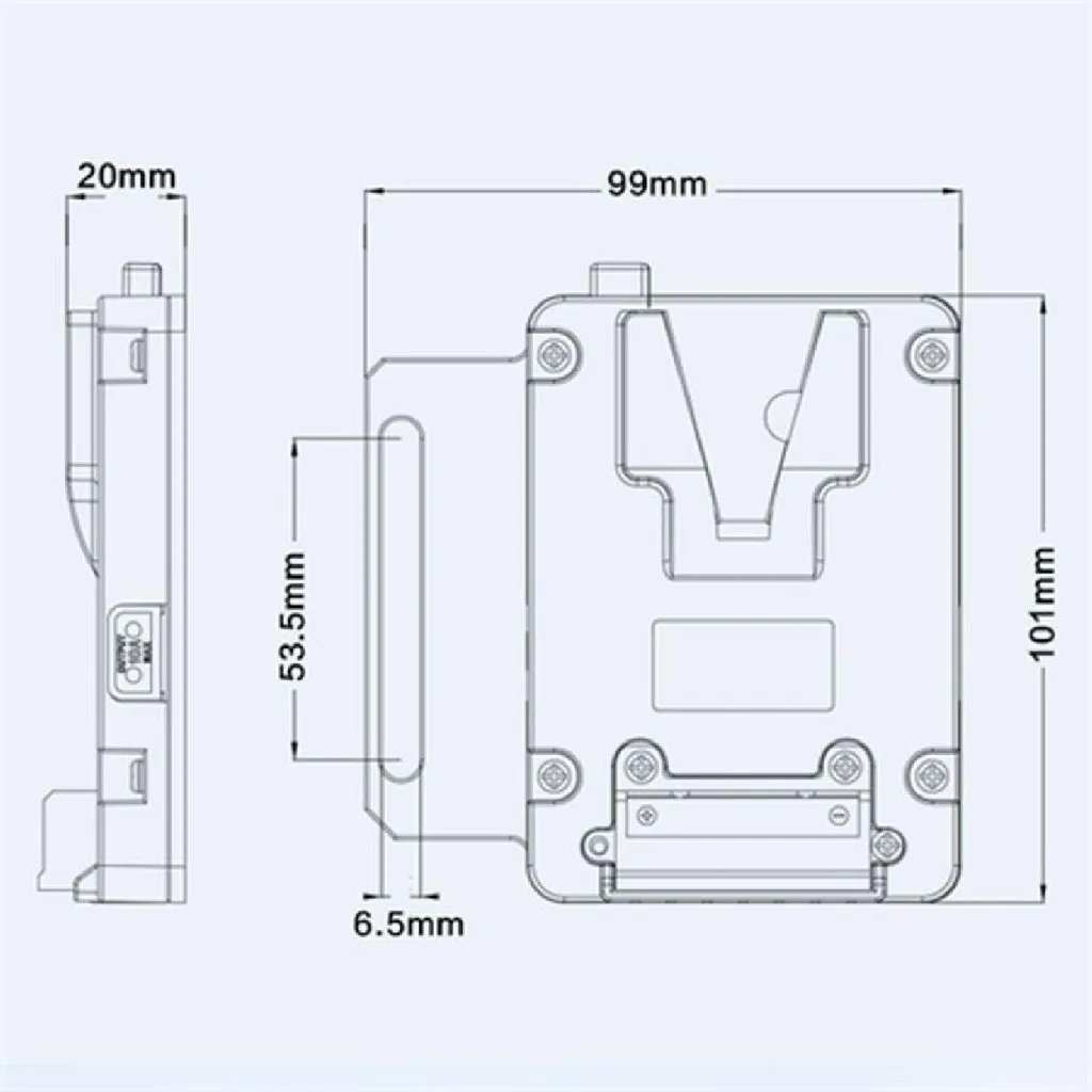 Rolux RL-AC12S Support de Batterie Mini V-Mount avec Fixation Ceinture