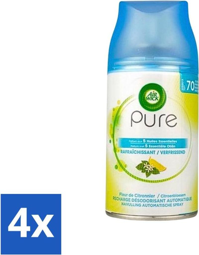 Air Wick Freshmatic – Nachfüllpackung für Lufterfrischer – Erfrischend mit reinen ätherischen Ölen – 250 ml - Vorteilspack - 4 Stücke