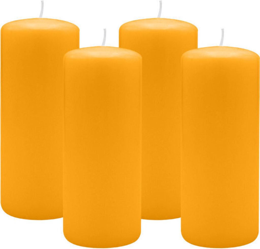 4er Set Adventskranzkerzen Mais Gelb/Orange Ø 60 x 120 mm