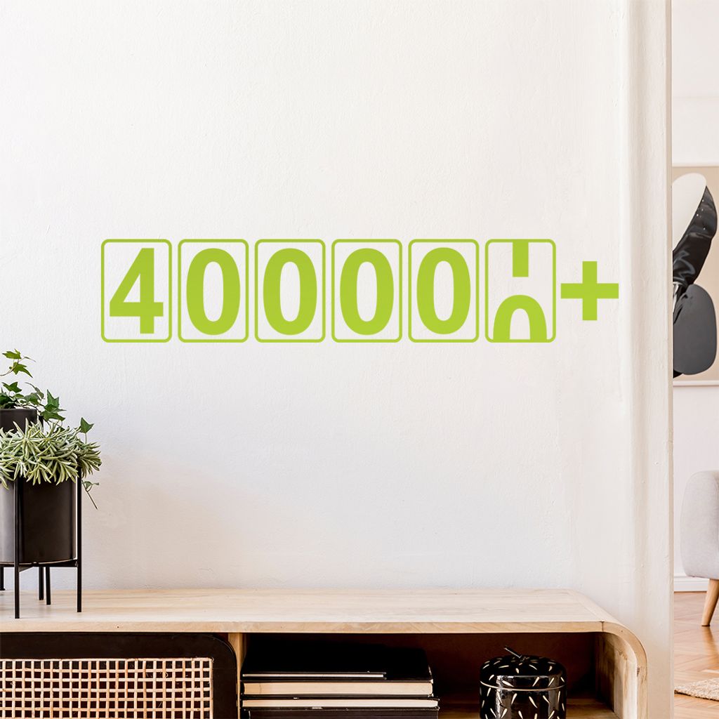 IV00000+ km Kilometerzähler Wandtattoo Wandaufkleber Wall Sticker - Dekoration, Küche, Wohnzimmer, Schlafzimmer, Badezimmer