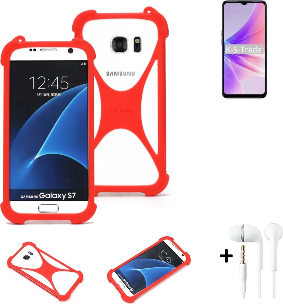 Handy-hülle + Kopfhörer kompatibel mit Oppo A77 5G Schutz-hülle Bumper Silikon Schutz Hülle Cover Case Silikoncase Silikonbumper TPU Softcase