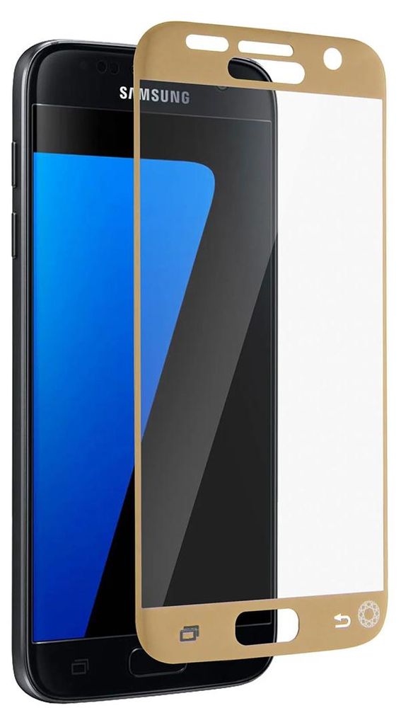 Force Glass, Glas-Folie 2.5D Original Samsung Galaxy S7, Gold