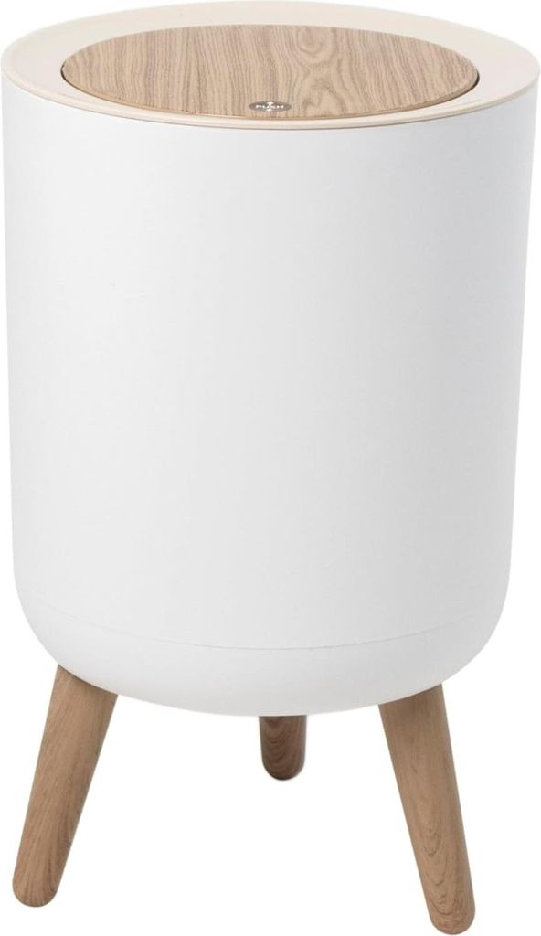 Freistehender Mülleimer für das Badezimmer - 7 Liter - Holzoptik - modernes Design