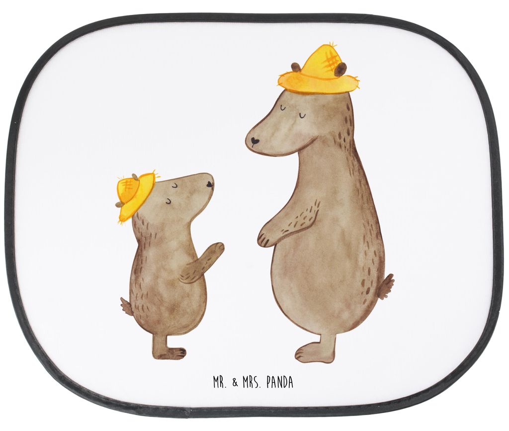 Mr. & Mrs. Panda Sonnenblende Auto Bären mit Hut - Weiß - Geschenk, Papa, Sonnenschutz Fürs, Muttertag, Vater, Autoscheibe, Sohn, Vatertag, fenster