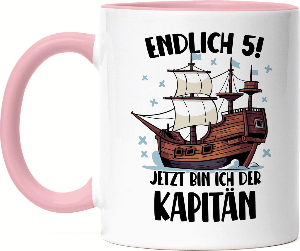 Geburtstag 5 Jahre Tasse Rosa 5 Jahre 5. Geburtstag Pirat Piraten Motto