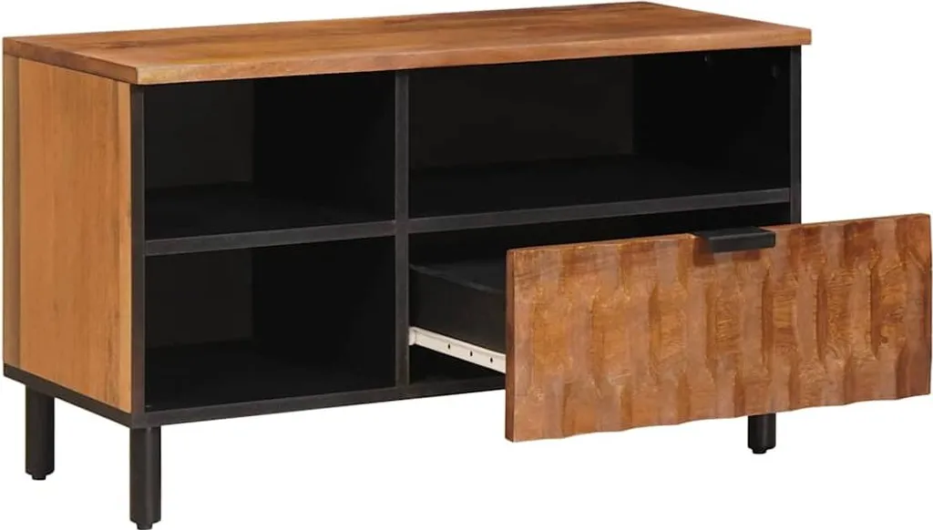 Mobile TV vidaXL 80cm Acacia Marrone - Struttura Robusta e Ripiano Pratico