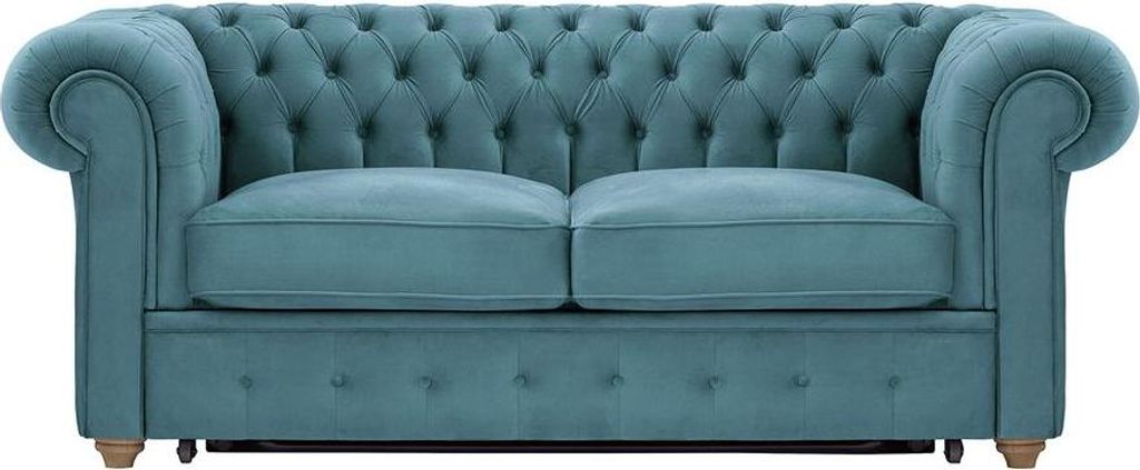 2-Sitzer Schlafsofa Chesterfield Max Borneo-Velluto 12-wax black