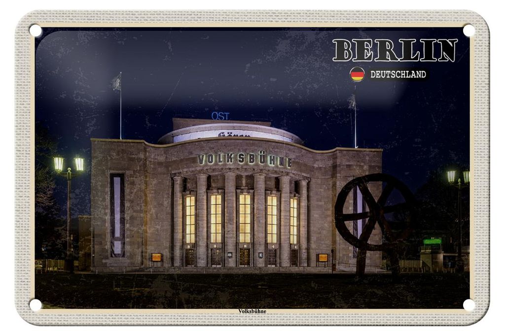 Blechschild Städte Berlin Volksbühne Deutschland 18x12cm Dekoration