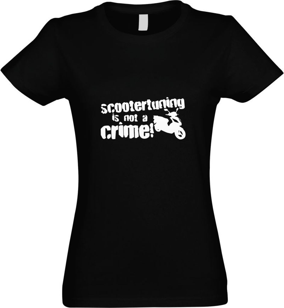Kiwistar - T-Shirt tailliert - Damen - schwarz - Scootertuning is not a Crime! D1 - mit Motiv Bedruckt - Funshirt Design - Sport - Freizeit - Damen...