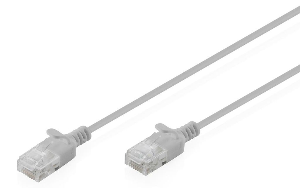 Digitus CAT 6 U-UTP Slim Patchkabel, 1 m, Grau, 1 m, Cat6, U/UTP (UTP), RJ-45, RJ-45, Grau
