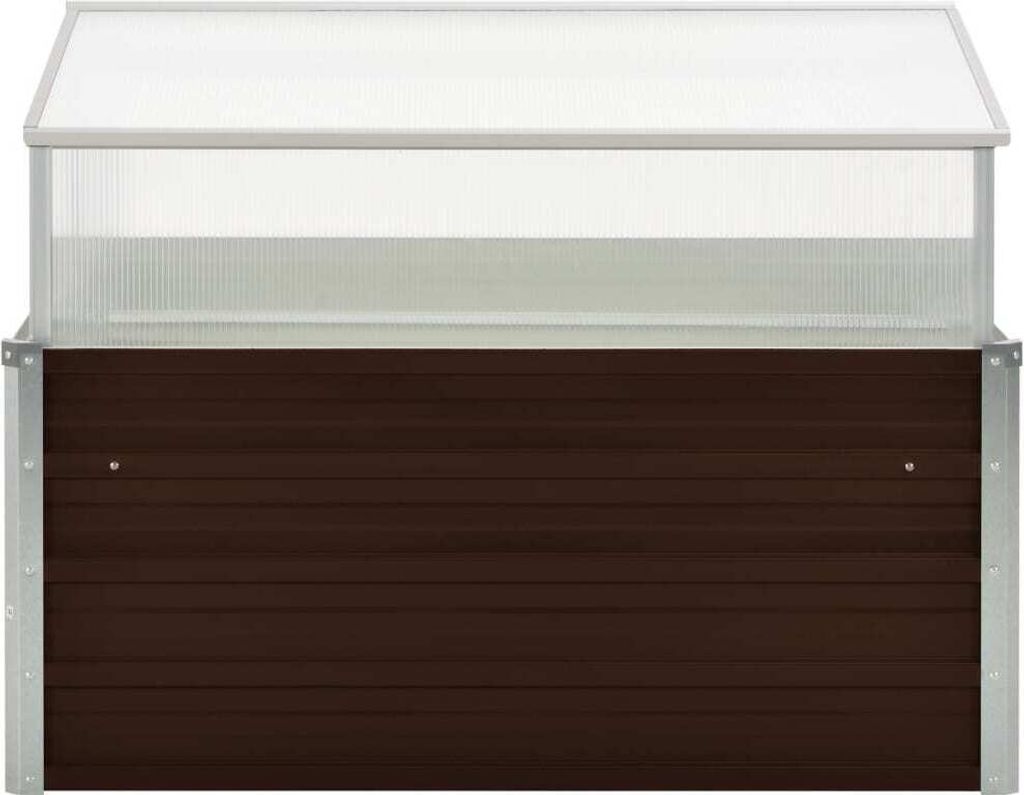 vidaXL skleník hnedý 100 x 100 x 85 cm pozinkovaná oceľ Obrázok produktu 