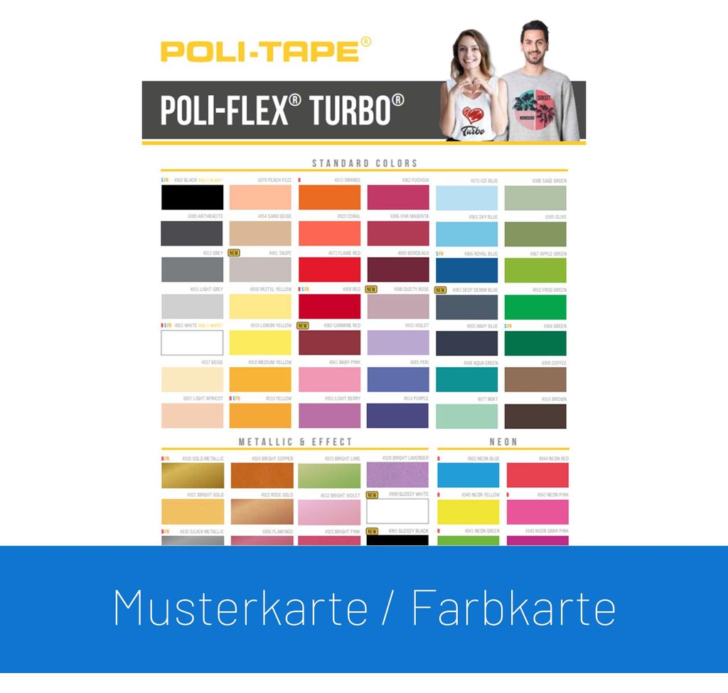 POLI-TAPE POLI-FLEX TURBO - Farbkarte / Musterkarte Produktbild 