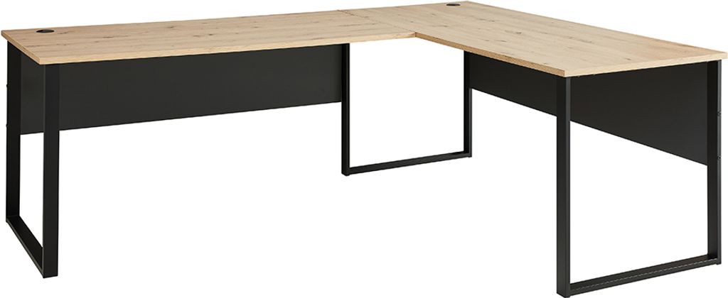 Winkelschreibtisch, graphit mit Eiche, MANRESA-36