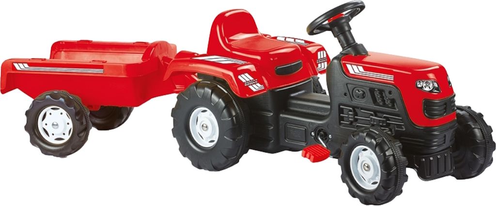 Dolu Ranchero Roter Tret-Traktor mit Anhänger Produktbild 