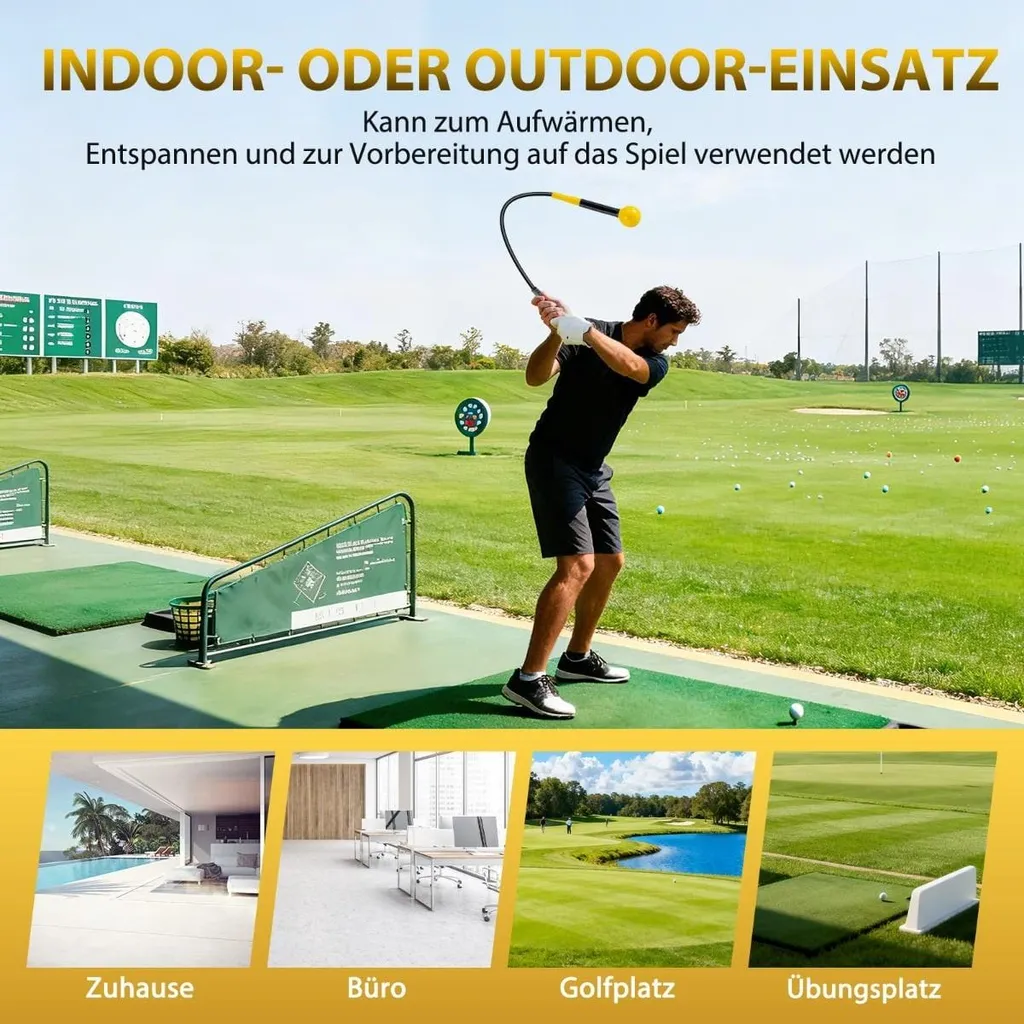 Bâton d'échauffement Golf Swing Trainer lesté Jaune - 120cm - 5