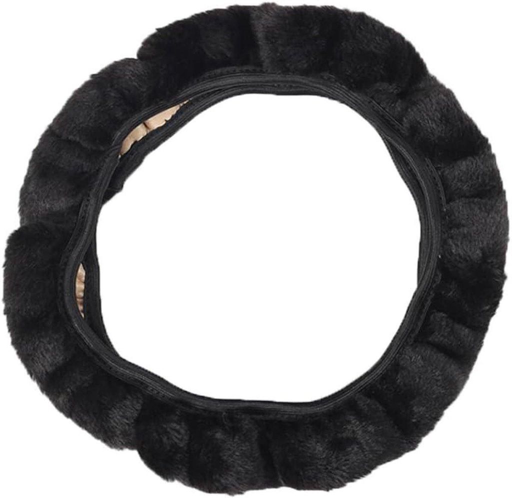Plüsch-Lenkradbezug fürs Auto – Universal – Rutschfest und warm – 38 cm – Schwarz – Winter Autozubehör