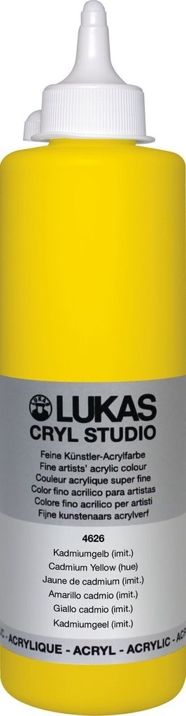 Lukas Cryl Studio Plastic Bottle Acrylfarbe Cadmium Yellow Hue 500 ml 1 stk