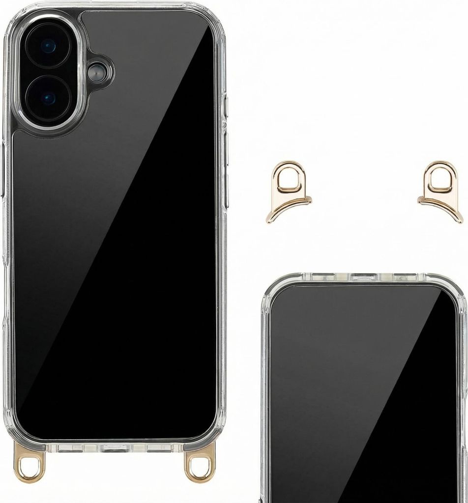 Selencia Backcover mit abnehmbaren Haken iPhone 16 - Transparent