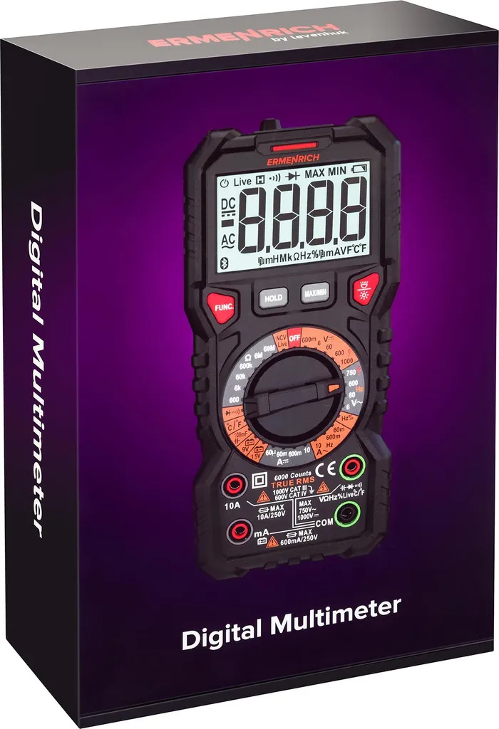 Ermenrich Zing TC21 Multimètre Numérique 82985 Haute Précision RMS
