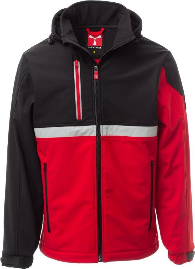 Herren Softshelljacke Gefüttert "WISE PAD" - Payper Rot/Schwarz L
