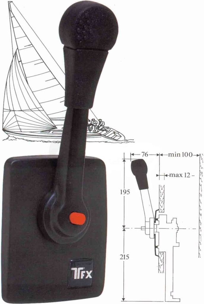 Einhebel-Fernbedienung B80/S, Seitenmontage, Sondermodell für Segelschiffe