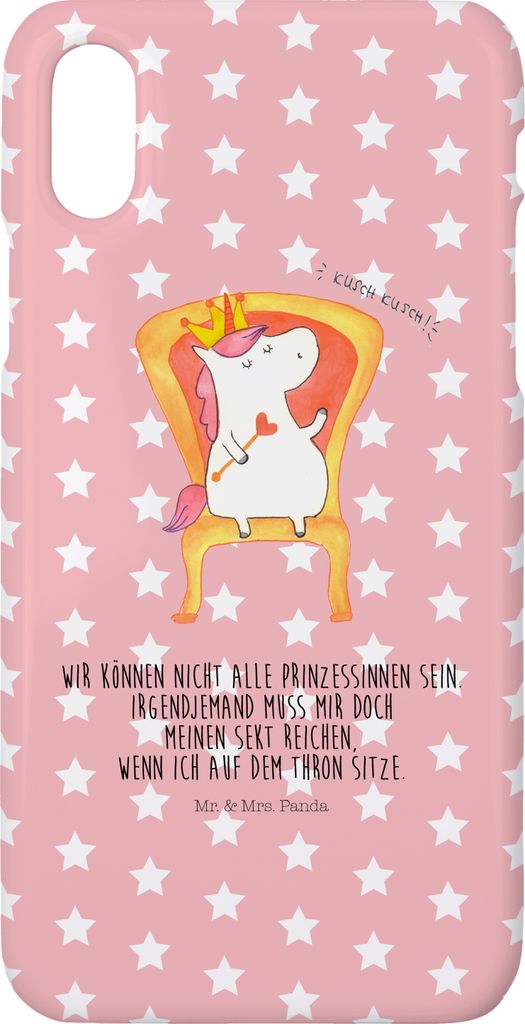 Mr. & Mrs. Panda Iphone 10 Handyhülle Einhorn Prinzessin - Rot Pastell - Geschenk, Cover, Geburtstag, X, Unicorn, Handy, Monat, Geburtstagsgeschen...