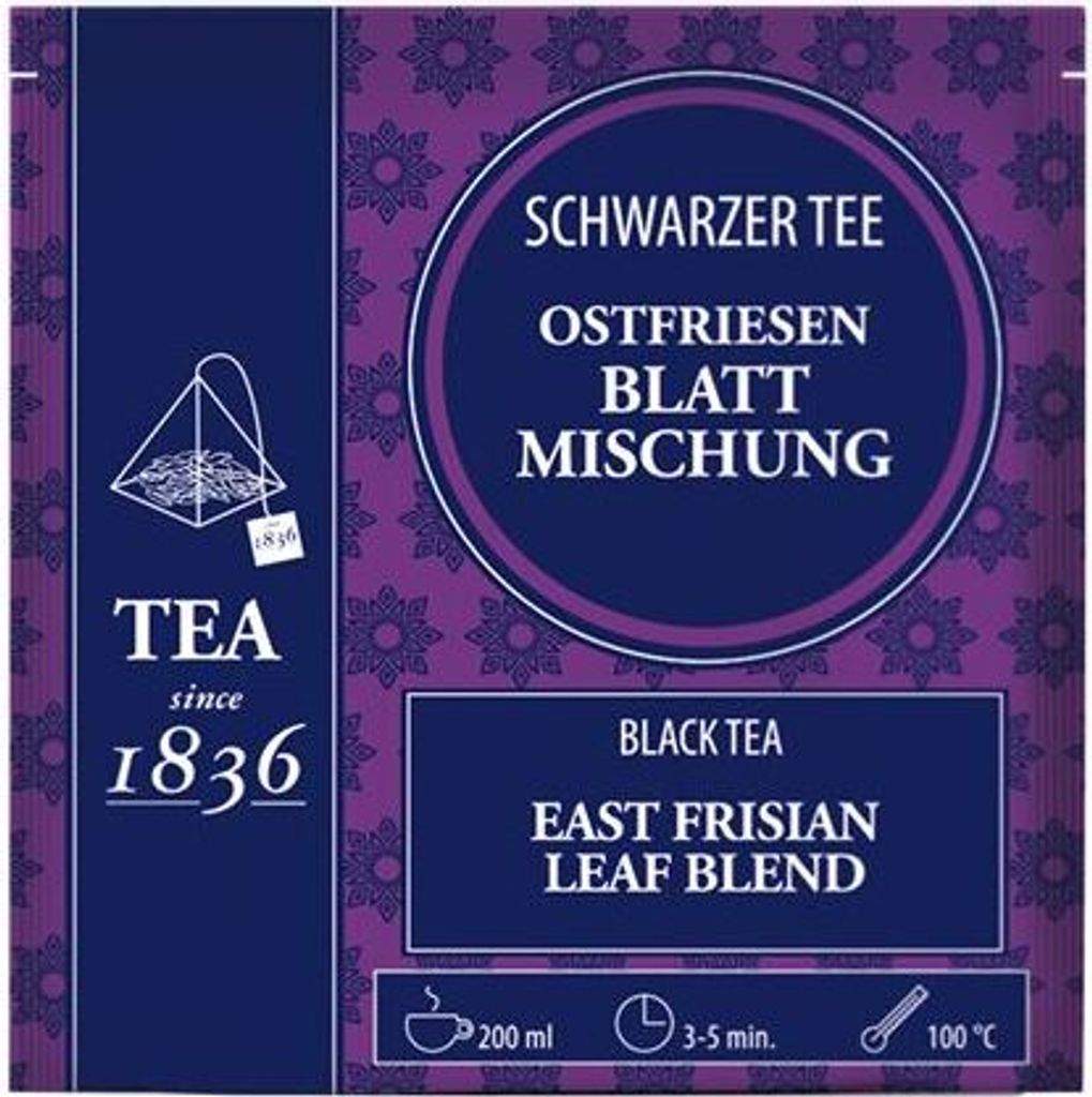 Schwarzer Tee Ostfriesen Blattmischung 50 Pyramidenbeutel im Sachet à 3 g