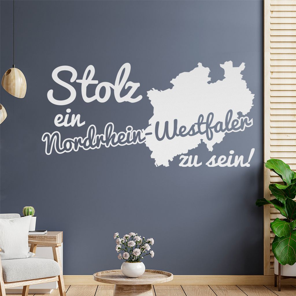 Nordrhein-Westfale Stolz Wandtattoo Wandaufkleber Wall Sticker - Dekoration, Küche, Wohnzimmer, Schlafzimmer, Badezimmer