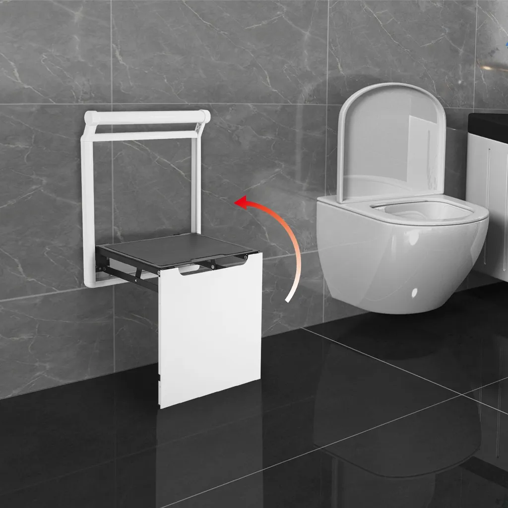 Chaise de douche murale pliable - Tabouret ergonomique aluminium