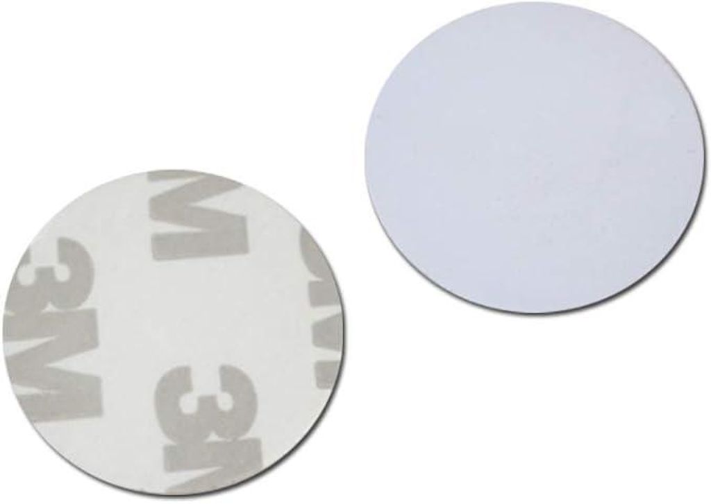 10x WEISS RFID Tag 125Khz COIN 25mm Ø PVC Transponder Selbstklebend Wasserdicht