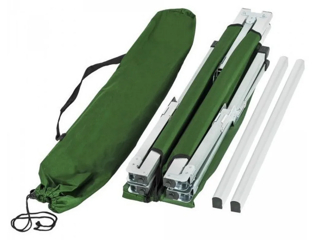 Linder Exclusiv Lit de camping pliant Vert : lit de camp robuste et léger