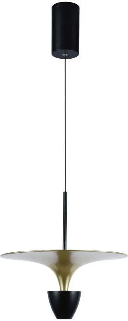 Lustre Suspension LED Moderne 3000K Luminaire Design Noir et Doré