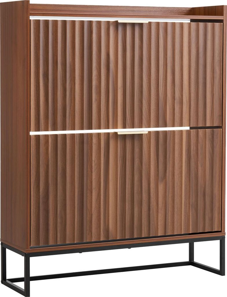 VEVOR Schuhschrank mit 2 Klappen, platzsparender Schuhkipper & Kippschutz, freistehender Schuhregal-Organizer für den Eingang Flur Wohnzimmer Vera...