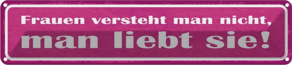 vianmo Blechschild 10x46 cm Frauen versteht nciht liebt sie Spruch Zitat