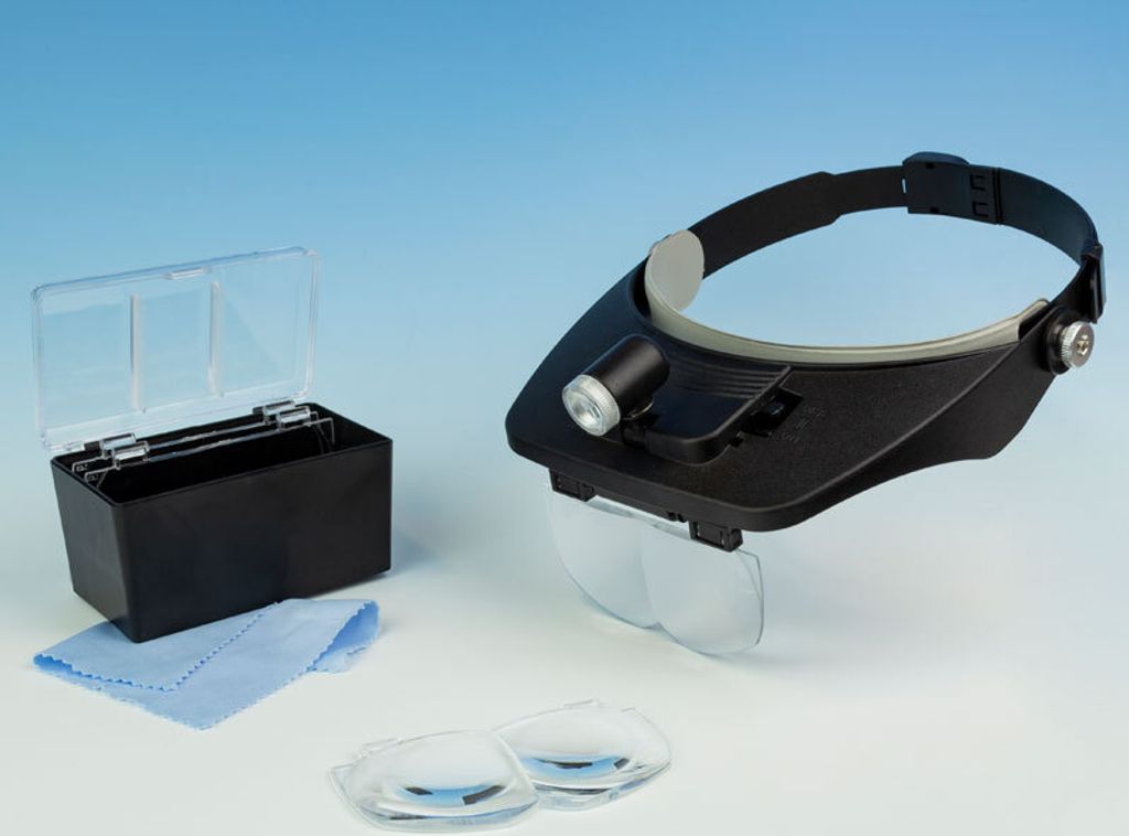Krick Kopfbandlupe Bi-Plate mit 4 Linsen+LED Produktbild 