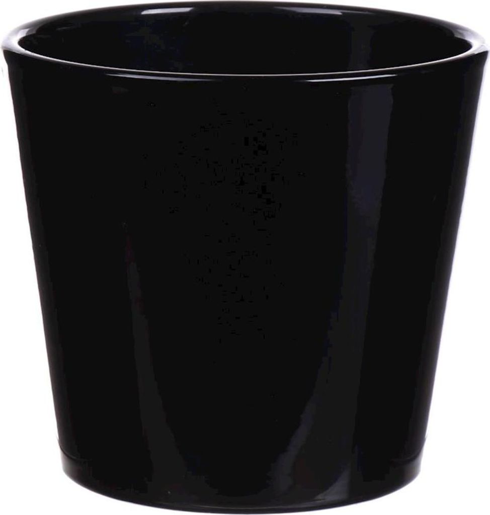 INNA-Glas Pflanztopf GIENAH, Keramik, schwarz, 12,5 cm, Ø 13,5 cm - Kleiner Keramiktopf