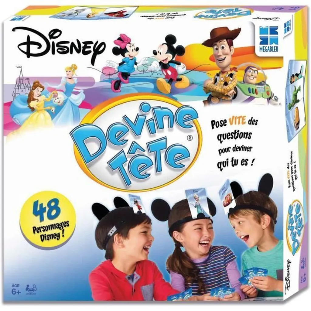 Jeu de Cartes Devine Tête Disney avec Serre-tête pour Soirée de Jeux